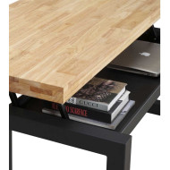 Mesa de centro elevable DAREK, madera industrial