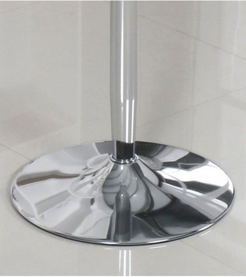 Mesa redonda de cristal RUNA con pata metálica