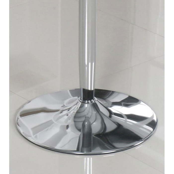 Mesa redonda de cristal RUNA con pata metálica