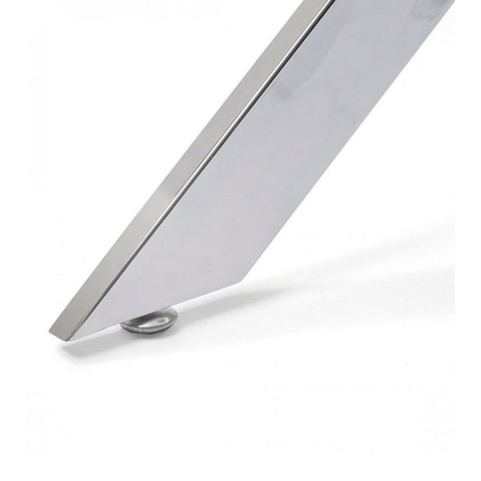 Mesa comedor redonda de cristal DAN patas cruzadas