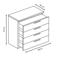 Cómoda de 4 cajones CUBE, funcional y atemporal