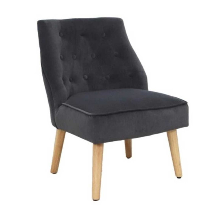 Butaca terciopelo Mary, con patas de madera