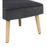 Butaca terciopelo Mary, con patas de madera