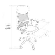 Silla de escritorio Jasper, ergonómica y tapizada