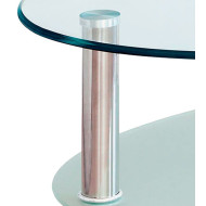 Mesa centro cristal DENISE, ovalada con revistero