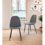 Sillas de comedor de terciopelo SWEDEN - Pack 4 Uds.