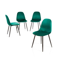 Sillas de comedor de terciopelo SWEDEN - Pack 4 Uds.