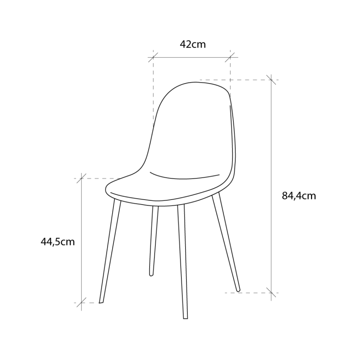 Sillas de comedor de terciopelo SWEDEN - Pack 4 Uds.