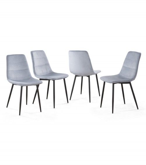 Sillas comedor terciopelo DENMARK - Pack 4 Uds.