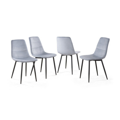 Sillas comedor terciopelo DENMARK - Pack 4 Uds.