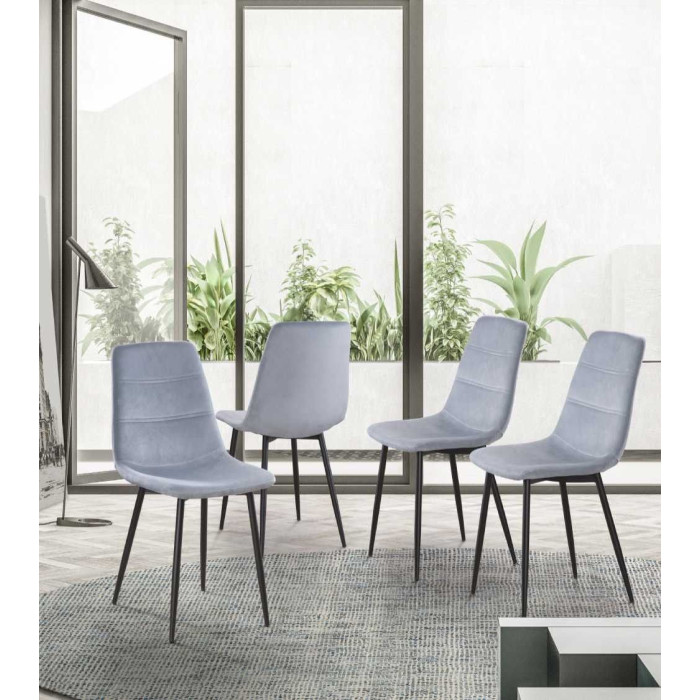 Sillas comedor terciopelo DENMARK - Pack 4 Uds.