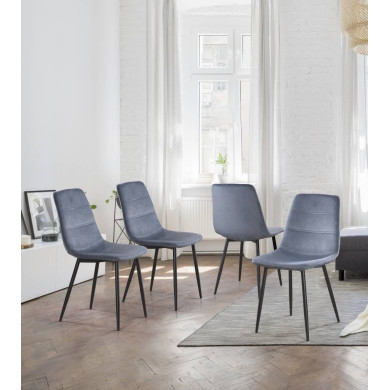 Sillas comedor terciopelo DENMARK - Pack 4 Uds.