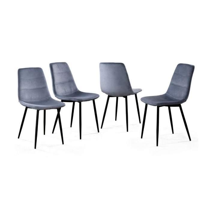Sillas comedor terciopelo DENMARK - Pack 4 Uds.