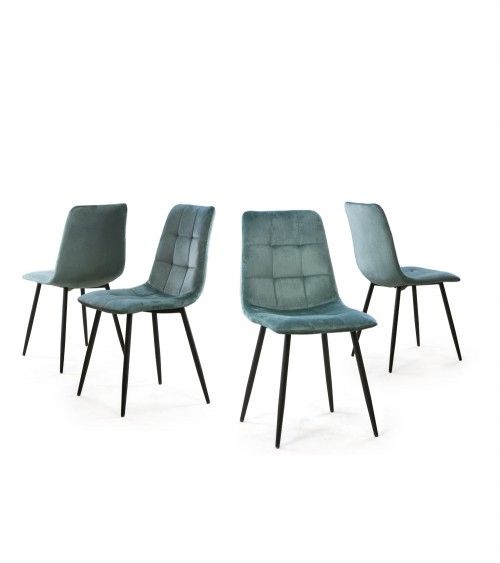 Pack de 4 sillas de comedor de terciopelo ASTRID