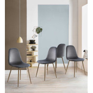 Sillas de comedor de terciopelo SWEDEN - Pack 4 Uds.