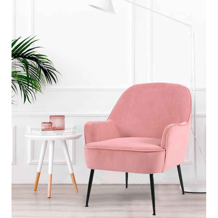 Butaca de terciopelo AMBERES con pata negra o dorada | Cambia Tus Muebles