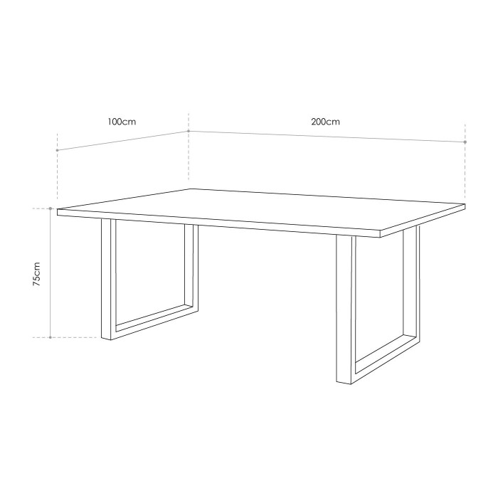 Mesa comedor industrial pata 'U' DERBY