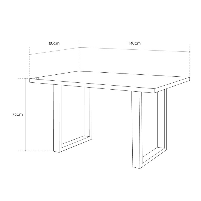 Mesa comedor industrial pata 'U' DERBY