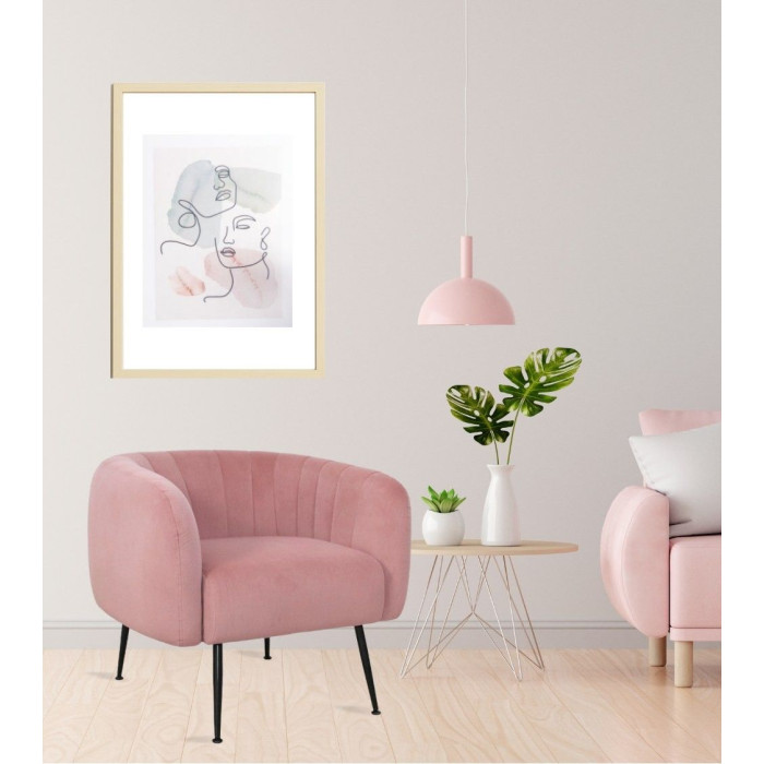 Butaca moderna terciopelo rosa TELMA