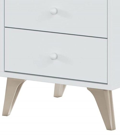 Mesita de noche blanca nórdica CANDY