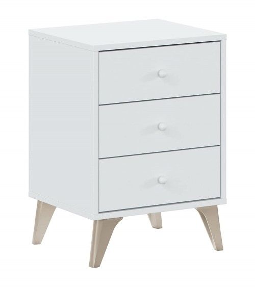 Mesita de noche blanca nórdica CANDY