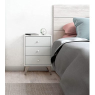 Mesita de noche blanca nórdica CANDY