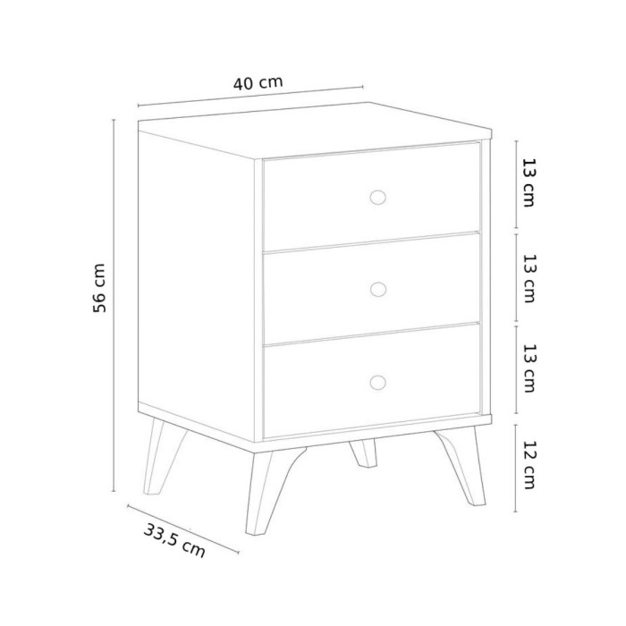 Mesita de noche blanca nórdica CANDY