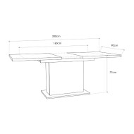 Mesa comedor extensible pata central THEO