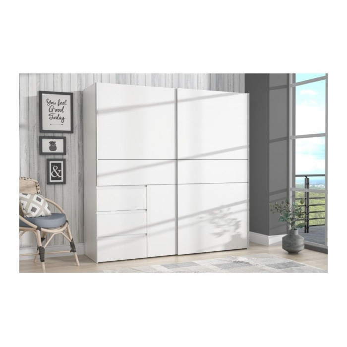 Armario ropero 200 cm puertas correderas + cajonera integrada WINTER2