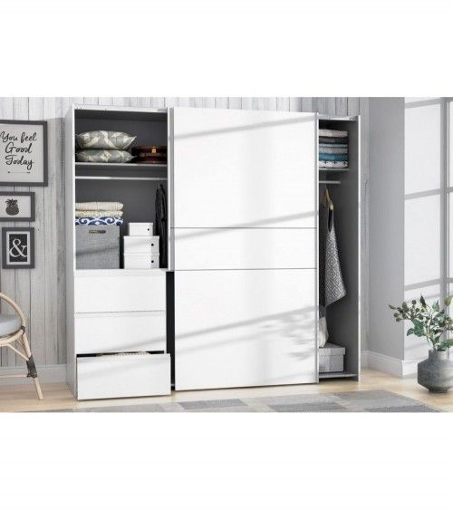 Armario ropero 170 cm puertas correderas + cajonera WINTER2
