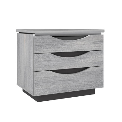 Mesita de noche 3 cajones con luces led SATURN