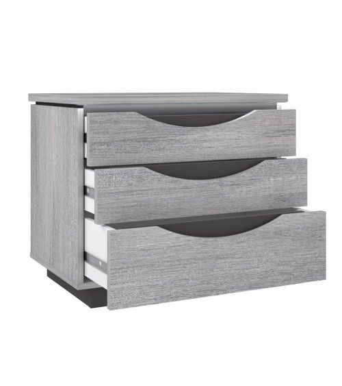 Mesita de noche 3 cajones con luces led SATURN