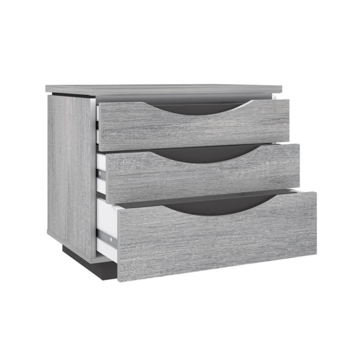 Mesita de noche 3 cajones con luces led SATURN