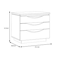 Mesita de noche 3 cajones con luces led SATURN