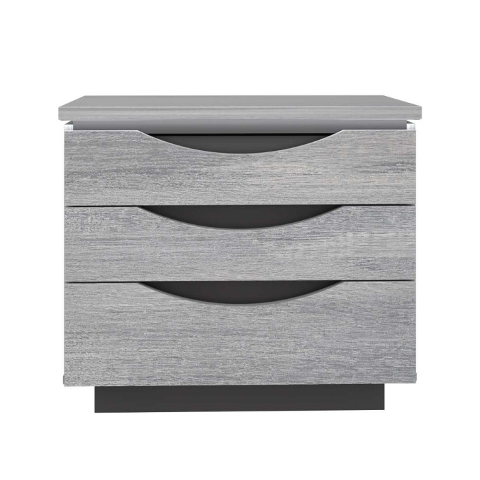 Mesita de noche 3 cajones con luces led SATURN