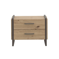 Mesita de noche 2 cajones estilo industrial FRANK