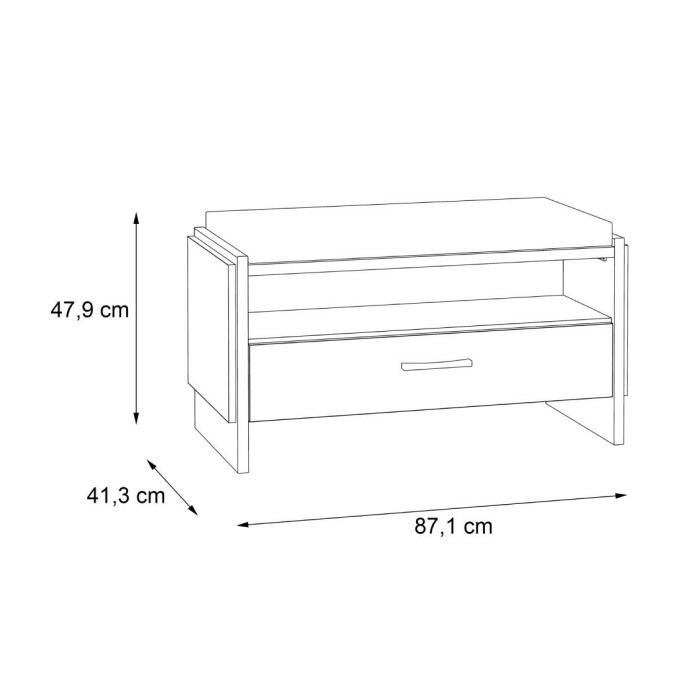 Banco recibidor FRANK de estilo industrial
