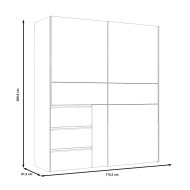 Armario ropero 170 cm puertas correderas + cajonera WINTER2