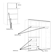 Armario ropero 170 cm puertas correderas + cajonera WINTER2