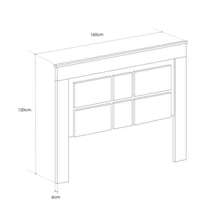 Cabecero de cama roble de 160 cm DORA