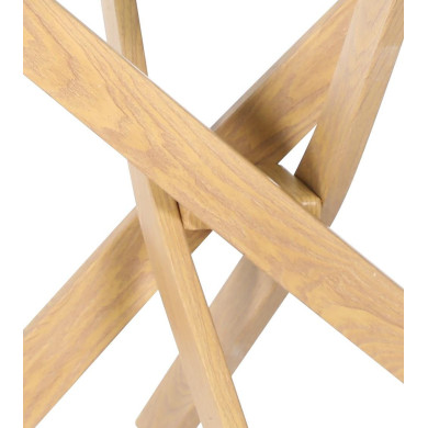 Mesa comedor redonda de cristal DAN patas cruzadas