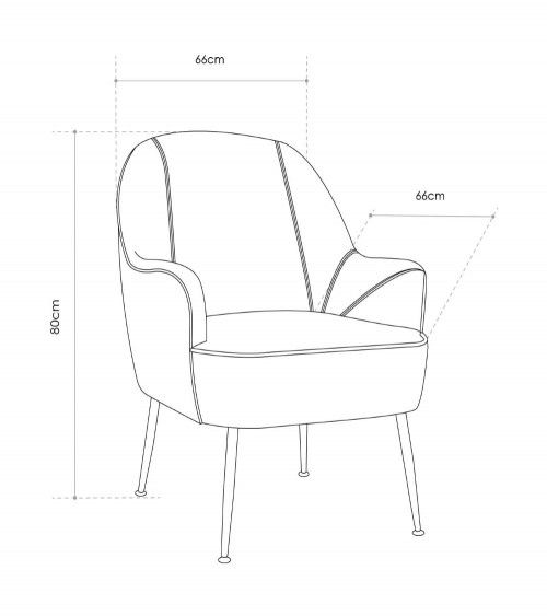 Butaca de terciopelo AMBERES con pata negra o dorada | Cambia Tus Muebles