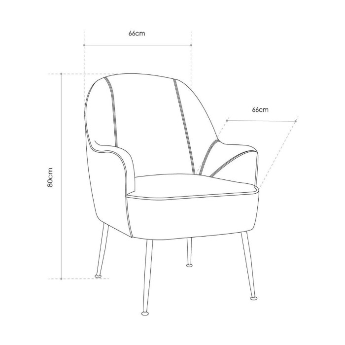 Butaca de terciopelo AMBERES con pata negra o dorada | Cambia Tus Muebles