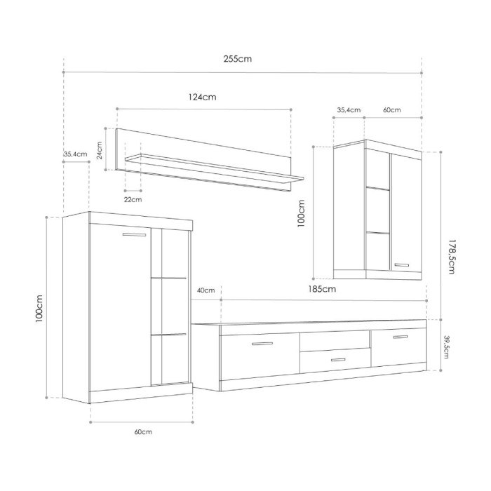 Mueble salón modular LEWIS