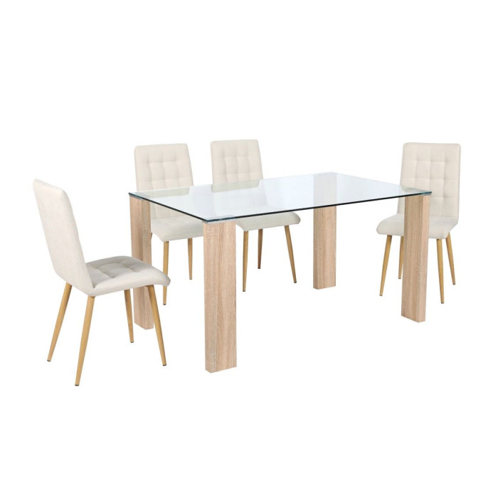 Mesa comedor rectangular cristal CANNES