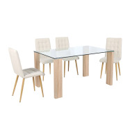 Mesa comedor rectangular cristal CANNES