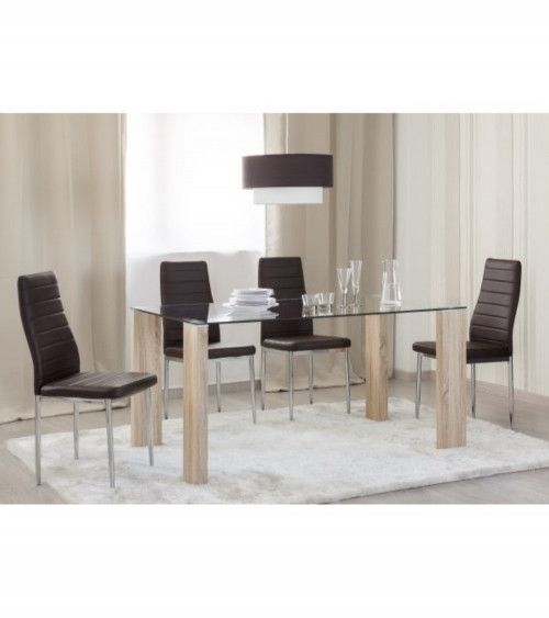 Mesa comedor rectangular cristal CANNES