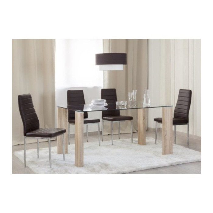 Mesa comedor rectangular cristal CANNES