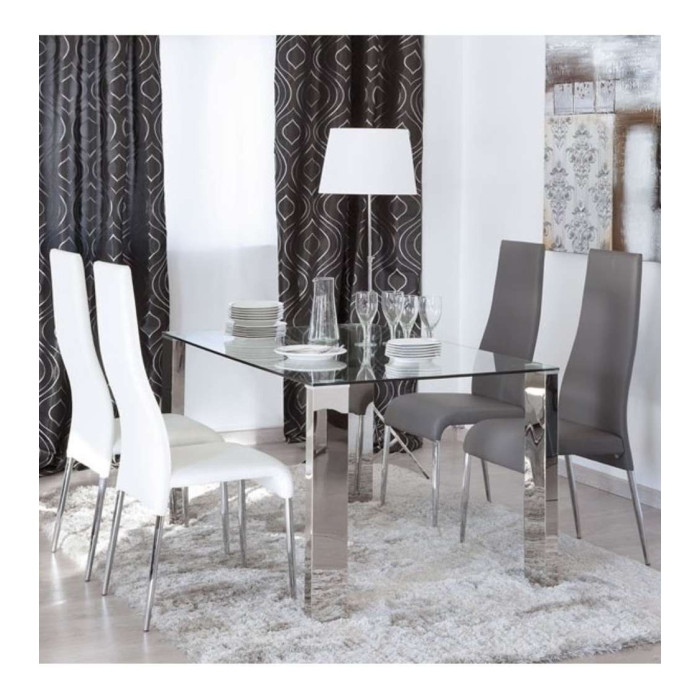 Mesa comedor rectangular cristal CANNES