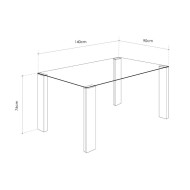 Mesa comedor rectangular cristal CANNES